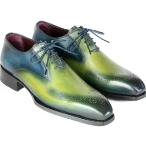 Clearance Paul Parkman Goodyear Welted Punched Oxfords Blue & Green