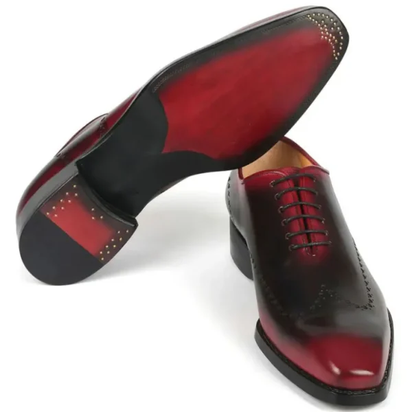 Cheap Paul Parkman Goodyear Welt Oxford Shoes Red / Black