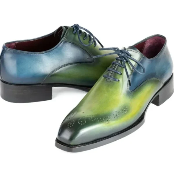 Clearance Paul Parkman Goodyear Welted Punched Oxfords Blue & Green