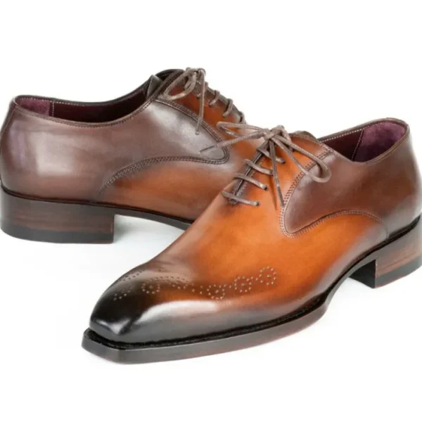 Cheap Paul Parkman Goodyear Welted Punched Oxfords Brown & Camel