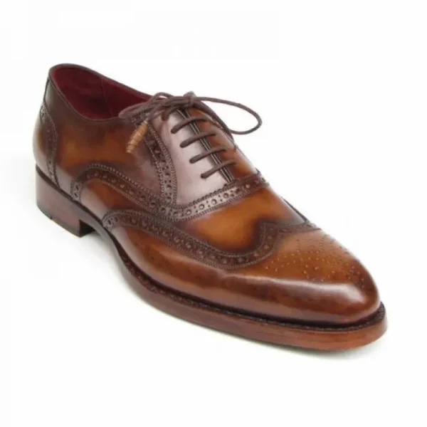 Cheap Paul Parkman Goodyear Welted Wingtip Shoes Tobacco