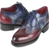 New Paul Parkman Goodyear Welted Wingtip Oxfords Bordeuax Grey Blue BordeuaxGreyBlue