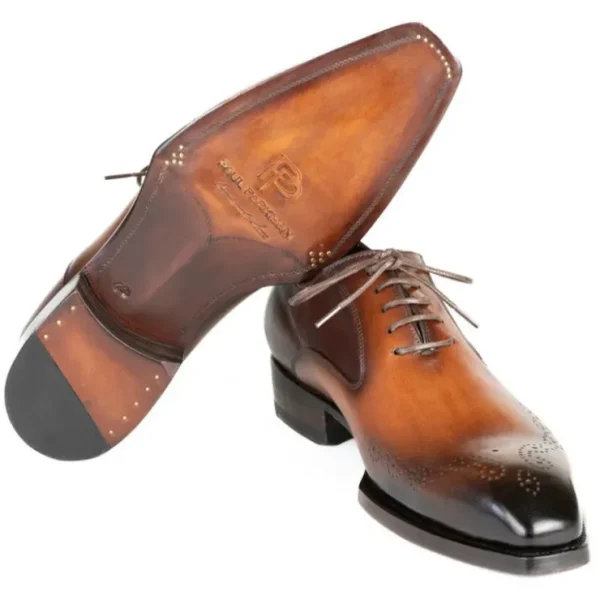 Cheap Paul Parkman Goodyear Welted Punched Oxfords Brown & Camel