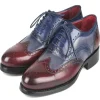 New Paul Parkman Goodyear Welted Wingtip Oxfords Bordeuax Grey Blue BordeuaxGreyBlue