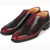 Cheap Paul Parkman Goodyear Welt Oxford Shoes Red / Black