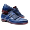 Outlet Paul Parkman Kiltie Monk Strap Shoes Blue