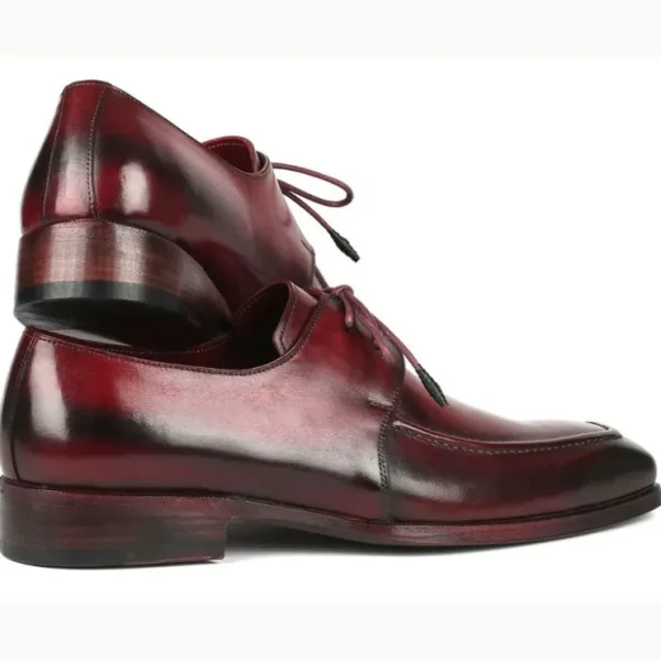 Shop Paul Parkman Leather Apron Derby Shoes Bordeaux