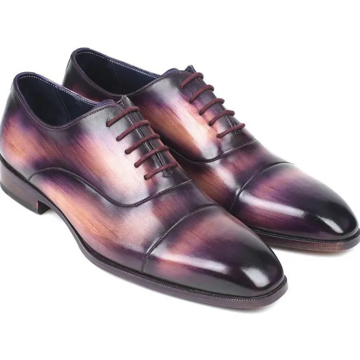 Store Paul Parkman Leather Cap Toe Oxfords Purple