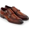 Discount Paul Parkman Leather Double Monkstrap Shoes Brown