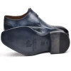 Best Paul Parkman Leather Single Monk Straps Wingtip Shoes Navy