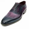 Clearance Paul Parkman Medallion Toe Oxfords Purple / Navy