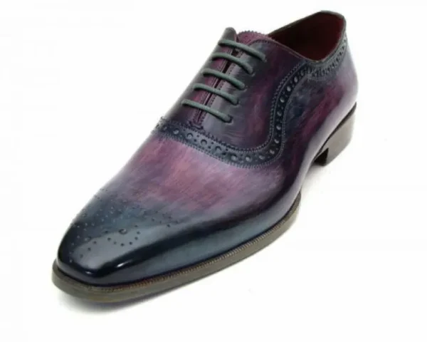 Clearance Paul Parkman Medallion Toe Oxfords Purple / Navy