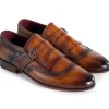 Hot Paul Parkman Men's Kiltie Monkstrap Shoes Brown