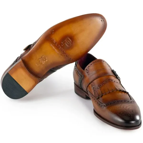 Hot Paul Parkman Men's Kiltie Monkstrap Shoes Brown