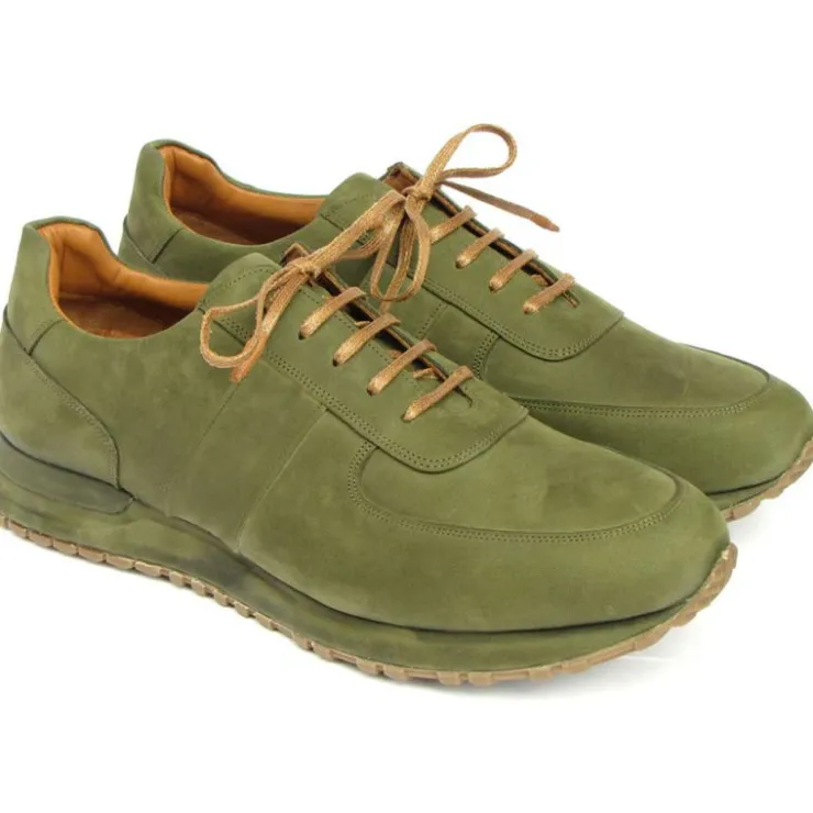 Outlet Paul Parkman Men's Nubuck Sneakers Green