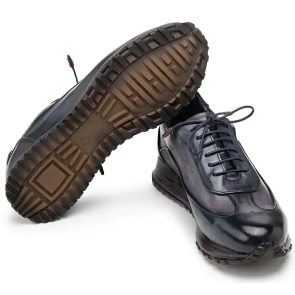 paul_parkman_mens_patina__3-1.webp Flash Sale Paul Parkman Men's Patina Leather Sneakers Navy & Gray