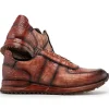 Cheap Paul Parkman Men's Textured Leather Sneakers Burnished Brown BurnishedBrown