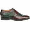 Sale Paul Parkman Ostrich / Leather Derby Shoes Green / Brown