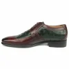 Sale Paul Parkman Ostrich / Leather Derby Shoes Green / Brown