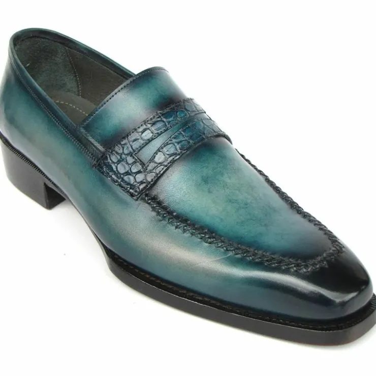 Flash Sale Paul Parkman Patina Loafers Turquoise