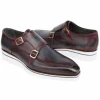 Best Sale Paul Parkman Patina Smart Casual Double Monkstrap Blue / Bordeaux