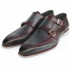 Best Sale Paul Parkman Patina Smart Casual Double Monkstrap Blue / Bordeaux