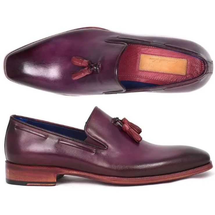 Fashion Paul Parkman Plain Toe Tassel Loafers Purple