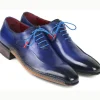 Best Sale Paul Parkman Side Handsewn Leather Oxford Shoes Blue