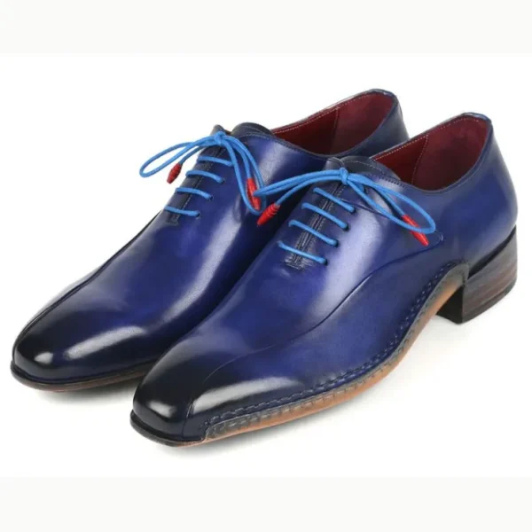 Best Sale Paul Parkman Side Handsewn Leather Oxford Shoes Blue