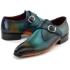 Fashion Paul Parkman Single Monkstrap Shoes Turquoise / Brown