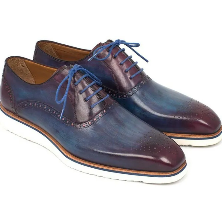 Cheap Paul Parkman Smart Casual Oxford Shoes Blue & Purple Blue/Purple