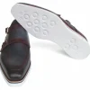 Outlet Paul Parkman Smart Casual Monkstraps Shoes Blue / Bordeaux