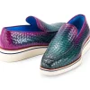 Discount Paul Parkman Smart Woven Loafers Green & Purple Green&Purple