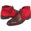 Clearance Paul Parkman Suede & Calfskin Chukka Boots Bordeaux