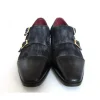 New Paul Parkman Suede & Calfskin Double Monk Strap Shoes Navy