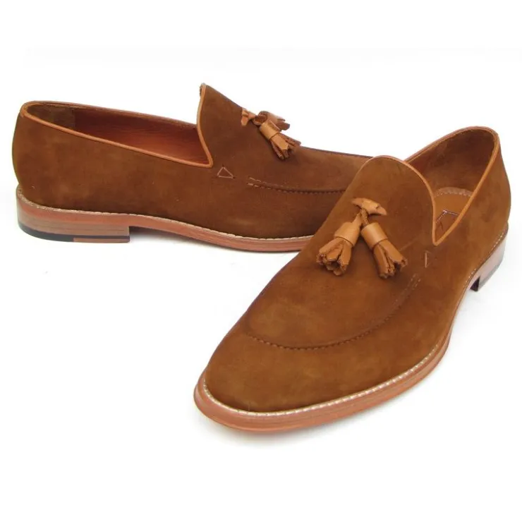 Outlet Paul Parkman Suede Tassel Loafers Tobacco