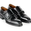 Best Sale Paul Parkman Triple Leather Sole Hand-Welted Cap Toe Monkstrap Black