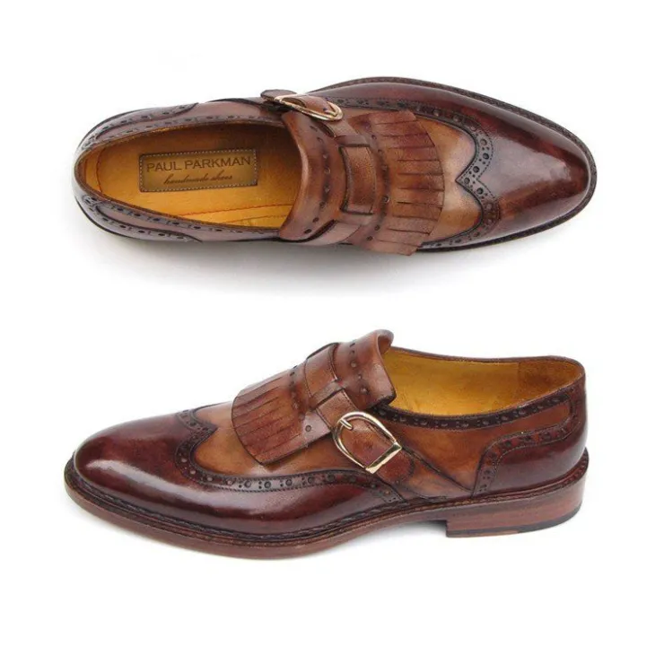 Best Paul Parkman Wingtip Monk Strap Shoes Brown