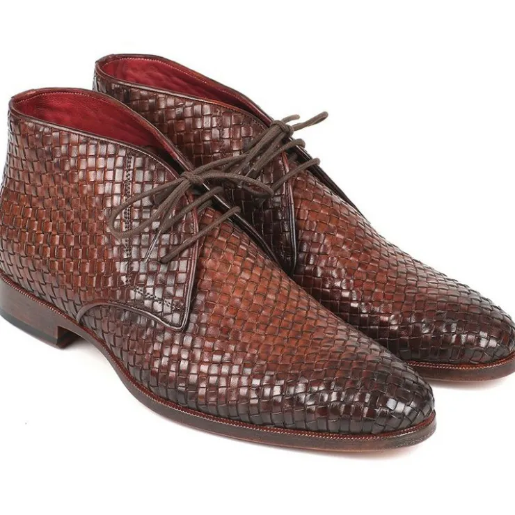 Best Paul Parkman Woven Leather Chukka Boots Brown