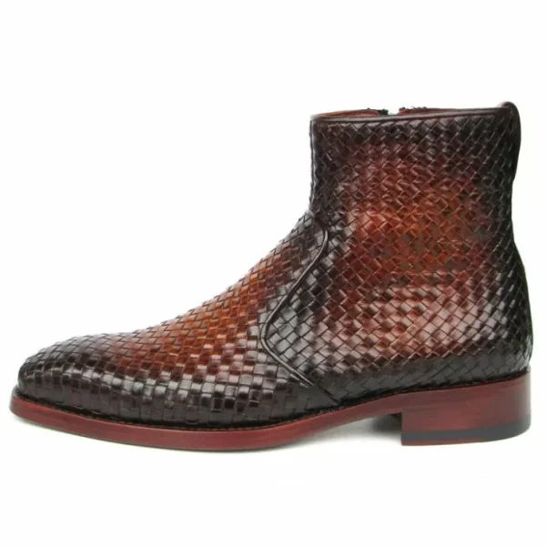 paul_parkman_woven_leathe_1-7.webp Cheap Paul Parkman Woven Leather Zipper Boots Brown