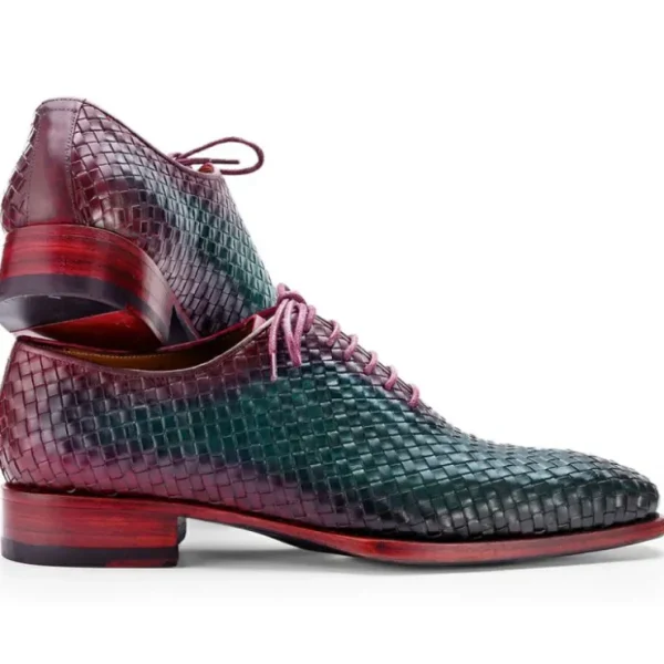 paul_parkman_woven_leathe_2-2.webp Cheap Paul Parkman Woven Leather Oxfords Green & Purple Green&Purple