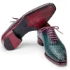 Cheap Paul Parkman Woven Leather Oxfords Green & Purple Green&Purple