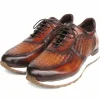 Fashion Paul Parkman Woven Leather Sneakers Brown