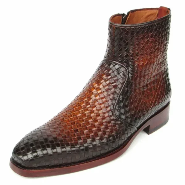 paul_parkman_woven_leathe_5-3.webp Cheap Paul Parkman Woven Leather Zipper Boots Brown
