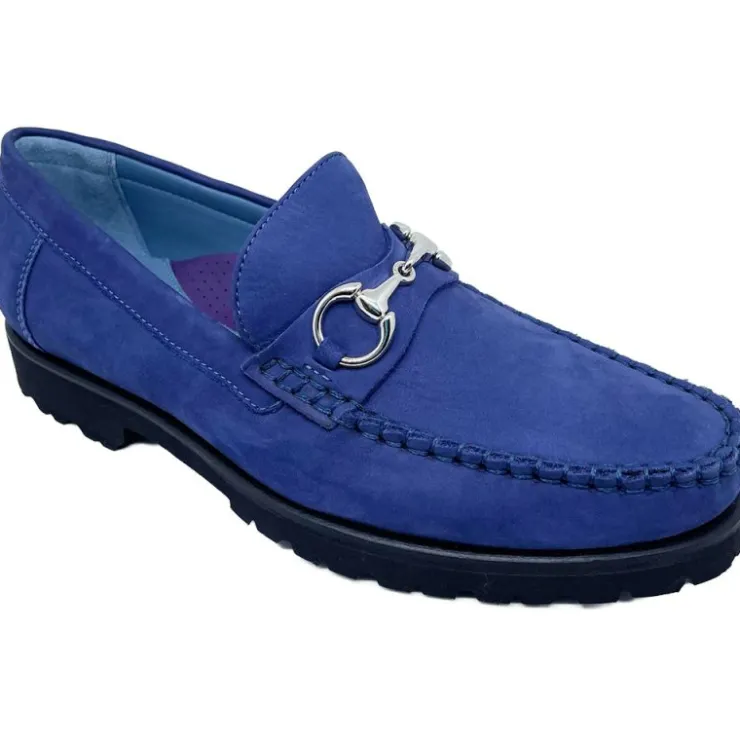 Clearance Robert Zur Brixton Suede Bit Loafers Royal Blue RoyalBlue