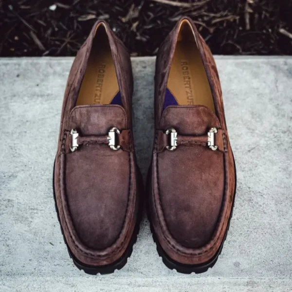 robert_zur_dillon_suede_b_10.webp Sale Robert Zur Dillon Suede Bit Loafers Chocolate