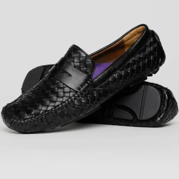 Shop Robert Zur San Tropez Woven Shoes Black