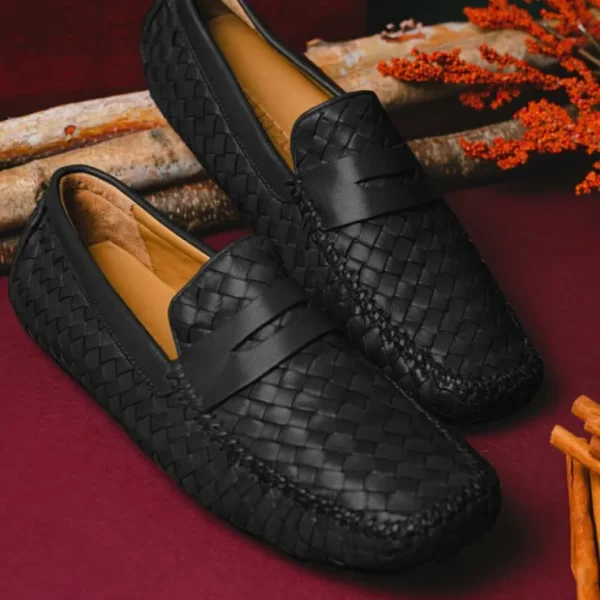 Shop Robert Zur San Tropez Woven Shoes Black