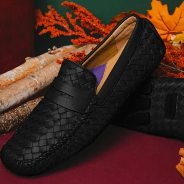 Shop Robert Zur San Tropez Woven Shoes Black