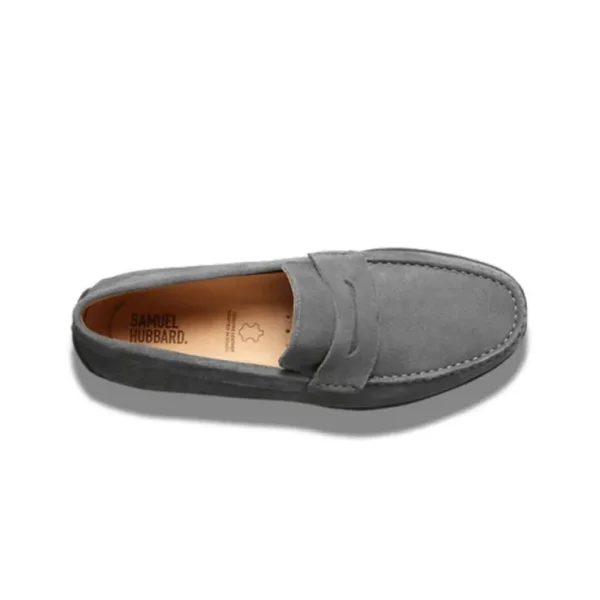 Best Sale Samuel Hubbard Free Spirit for Him Suede Drivers Gray